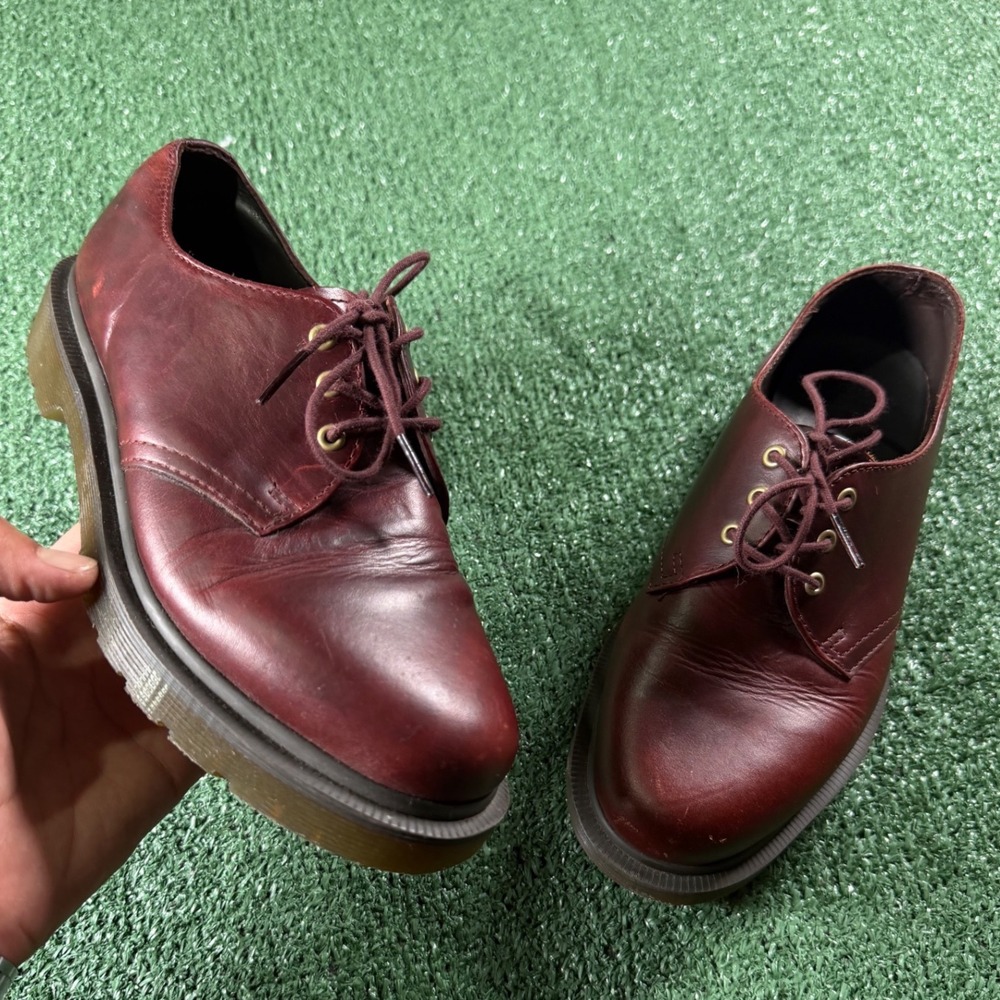 Dr. Martens 1461 PW Shoes Women 6 Burgundy Good Leather Oxford Low Top